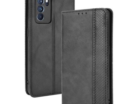 Vintage Style Magnetic Closure Leather Phone Case with Wallet Stand Design for Oppo Reno6 Pro 5G (MediaTek) Hot on Sale