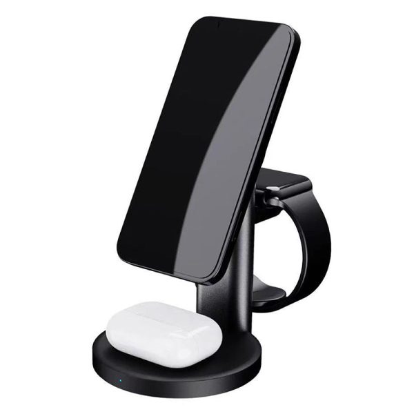 S36 3-in-1 15W Magnetic Wireless Charger Desktop Fast Charging Stand for iPhone 12 Series iWatch AirPods Online