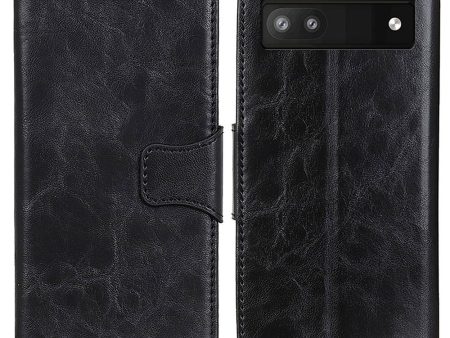 Crazy Horse Texture Split Leather + TPU Phone Cover Wallet Stand Case for Google Pixel 6a Online Sale