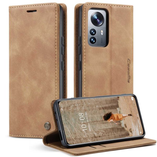 CASEME 013 Series Multifunction Mobile Phone Case Bag for Xiaomi 12 Pro 5G 12S Pro 5G 12 Pro (Dimensity) 5G Auto-absorbed PU Leather Wallet Foldable Stand Phone Cover For Sale