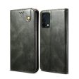 Oil Wax Surface PU Leather + Inner Soft TPU Phone Cover Case with Wallet Stand for Oppo F19 A74 4G Supply