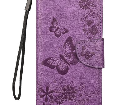 Imprint Butterfly Flowers Leather Stand Wallet Folio Case for Xiaomi Redmi Note 7S   Note 7   Note 7 Pro (India) For Cheap