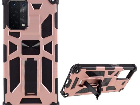 Armor PC TPU Combo Shockproof Phone Case with Kickstand and Magnetic Metal Sheet for Oppo A54 4G   A55 5G   A16s   A16 Online now