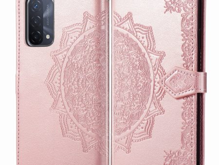 Mandala Flower Embossment Imprinting Full Protection Leather Wallet Stand Design Phone Shell for Oppo A54 5G Discount