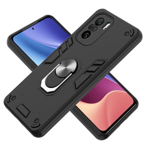 Rotating Car Magnetic Ring Kickstand PC + TPU Hybrid Shock-Absorbing Phone Case for Xiaomi Mi 11i   Poco F3   Redmi K40   K40 Pro Online Hot Sale