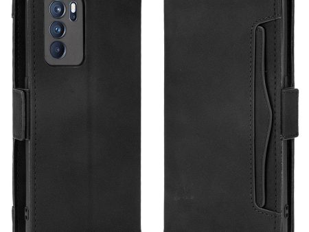 Leather Stand Wallet Phone Case Cover with Multiple Card Slots for Oppo Reno6 Pro 5G (MediaTek) Cheap