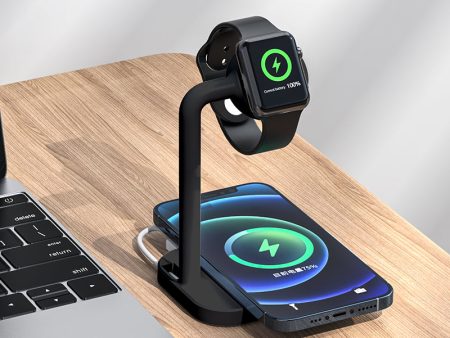 2 in 1 Magnetic Wireless Charger Desktop Wireless Fast Charging Base Stand Dock Station for Apple Watch iPhone on Sale