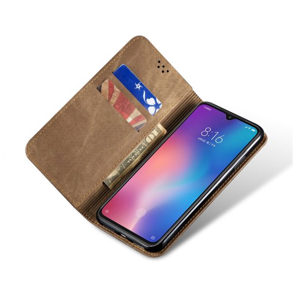 Retro Style Jeans Cloth Leather Stand Case with Card Slots for Xiaomi Mi 9 Supply