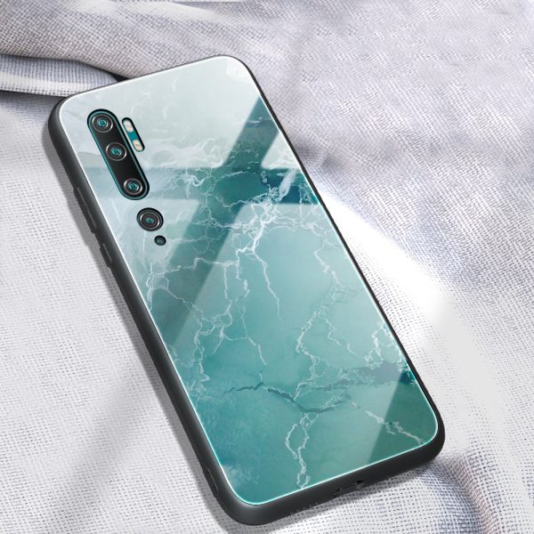 Marble Texture Tempered Glass Back + TPU Combo Shell for Xiaomi Mi Note 10 Online now