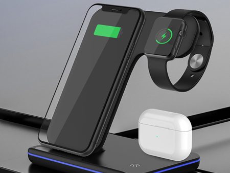 Z5 Upgraded 3-in-1 15W Wireless Charger Qi Fast Charging Stand Dock for iPhone Android iWatch AirPods Sale