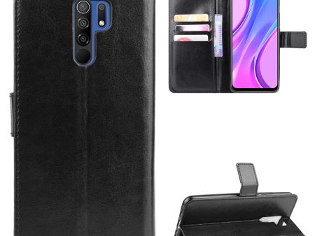 Crazy Horse Texture Wallet Stand Leather Phone Case for Xiaomi Redmi 9 Prime (India)   Redmi 9 Sale