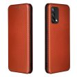 Auto-absorbed Carbon Fiber Texture Shock-proof Leather Case with Card Holder and Ring Strap for Oppo F19 A74 4G Sale