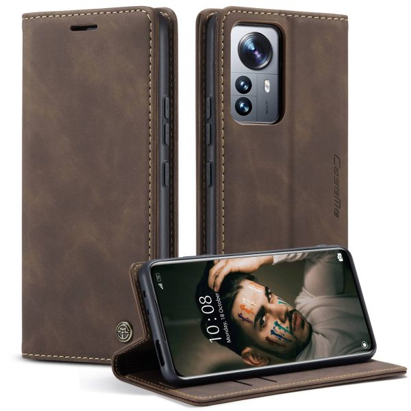 CASEME 013 Series Multifunction Mobile Phone Case Bag for Xiaomi 12 Pro 5G 12S Pro 5G 12 Pro (Dimensity) 5G Auto-absorbed PU Leather Wallet Foldable Stand Phone Cover For Sale