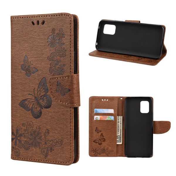 Butterfly Pattern Imprinting TPU + PU Leather Stand Wallet Phone Protector for Xiaomi Mi 10 Lite 5G For Discount